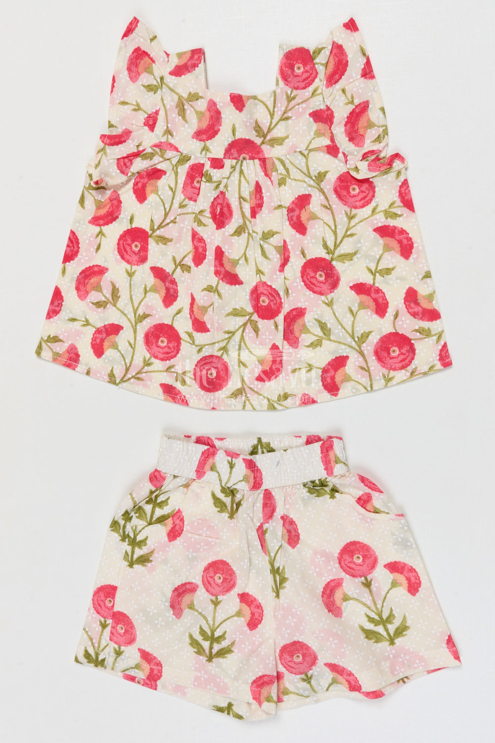 The Nesavu Girls Co-Ord Sets Girls Cotton Co Ord Set for Summer Play and Outings Nesavu 16 (1Y) / Pink / Cotton GCS012B-16 Nesavu Girls Cotton Co Ord Set With Digital Print For Summer Play Outings And Casual Wear