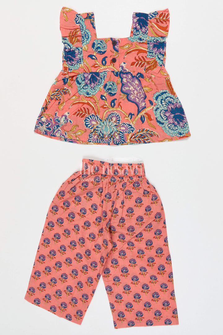 The Nesavu Girls Co-Ord Sets Girls Cotton Co Ord Set for Travel and Playdates Nesavu Nesavu Girls Printed Cotton Co Ord Set With Digital Print For Travel Playdates And Casual Outings