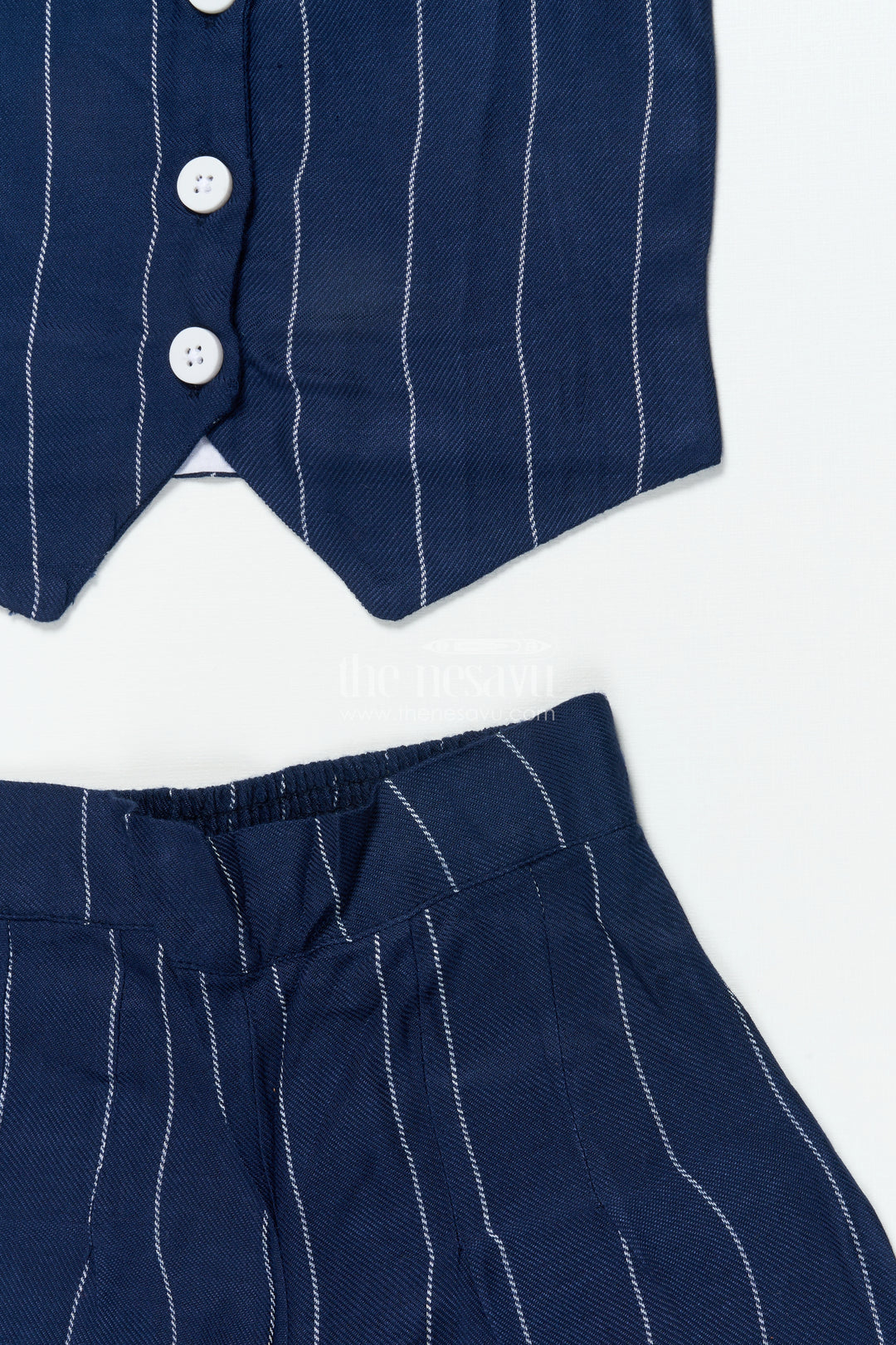 The Nesavu Girls Co-Ord Sets Girls Cotton Co-Ord Set with Crop Top and Pants for Casual Outings Nesavu Nesavu cotton co-ord set girls sleeveless top wide pants perfect stylish casual days