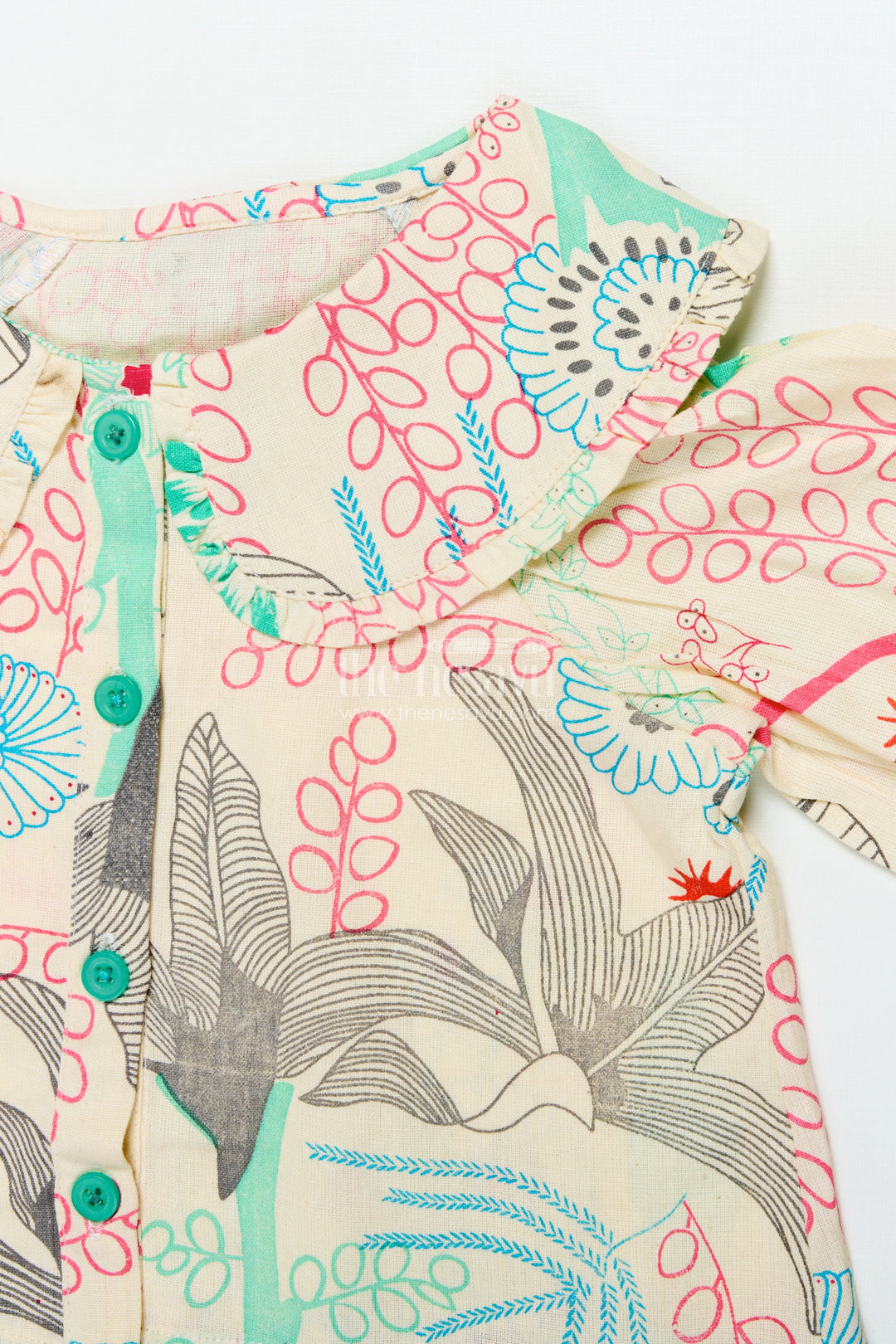 The Nesavu Girls Co-Ord Sets Girls Cotton Co-Ord Set with Top and Pants for Summer Outings Nesavu Nesavu girls cotton co-ord set digital print stylish comfy outfit summer playdates vacations