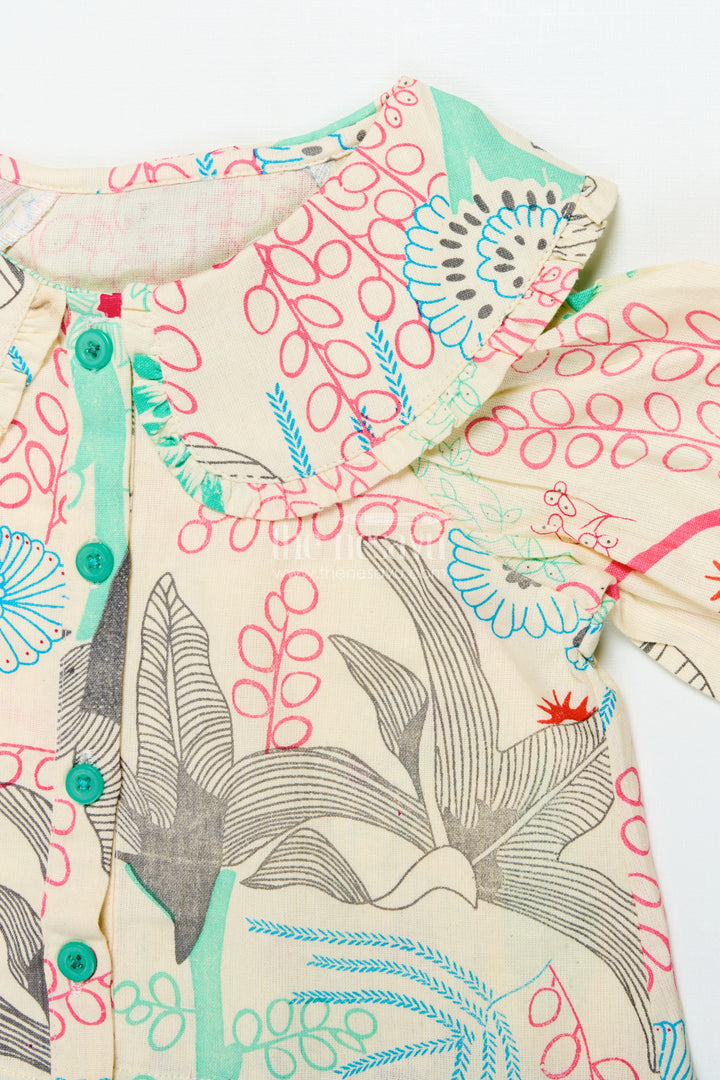 The Nesavu Girls Co-Ord Sets Girls Cotton Co-Ord Set with Top and Pants for Summer Outings Nesavu Nesavu girls cotton co-ord set digital print stylish comfy outfit summer playdates vacations