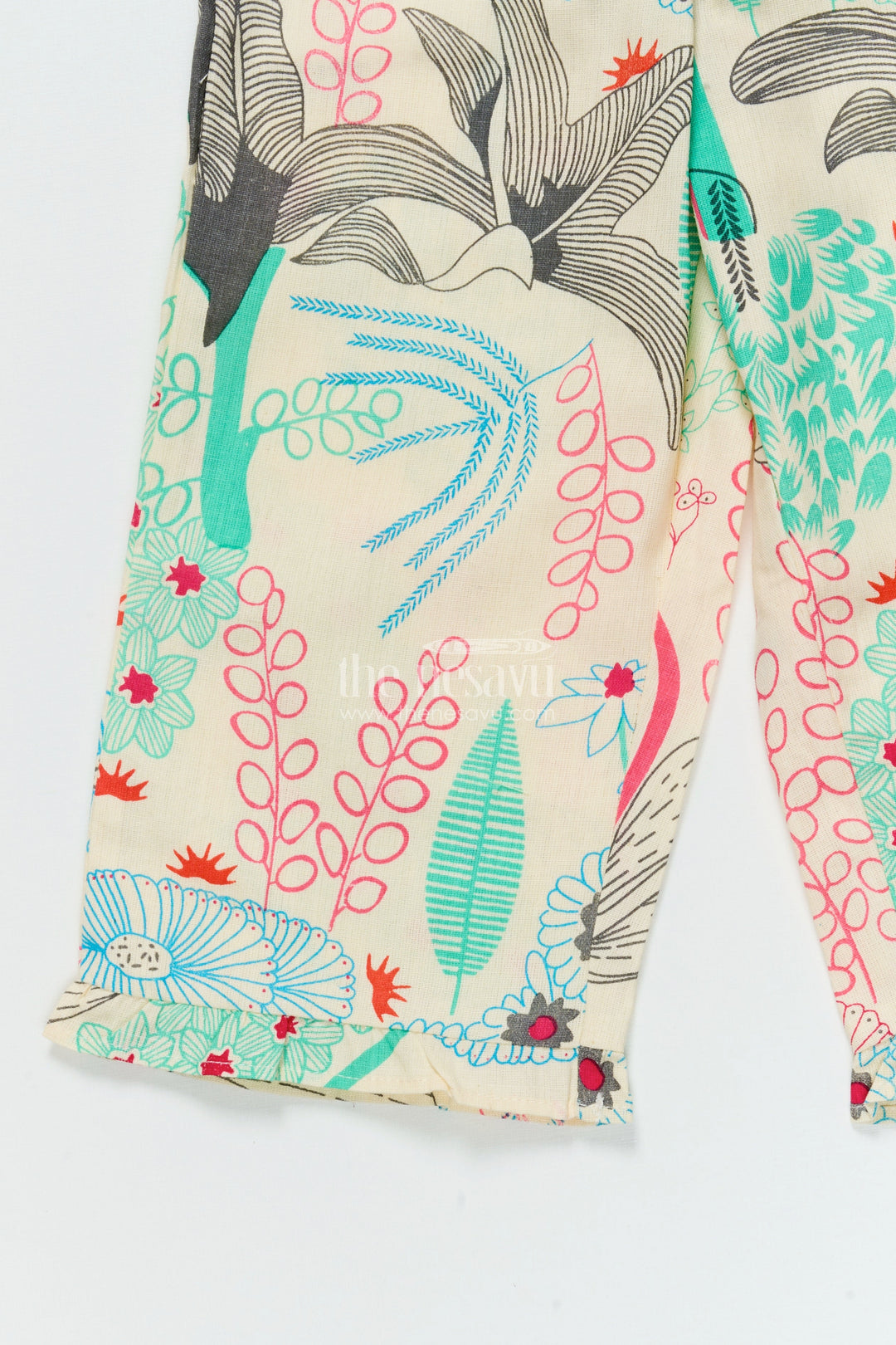 The Nesavu Girls Co-Ord Sets Girls Cotton Co-Ord Set with Top and Pants for Summer Outings Nesavu Nesavu girls cotton co-ord set digital print stylish comfy outfit summer playdates vacations