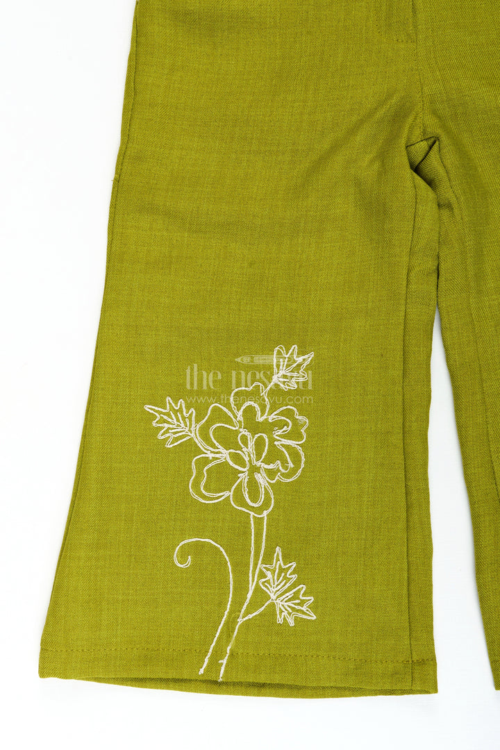 The Nesavu Girls Co-Ord Sets Girls Cotton Embroidery Plazo Set for Ethnic Day and Festivals Nesavu Nesavu girls cotton embroidered plazo set ethnic day festive dressing