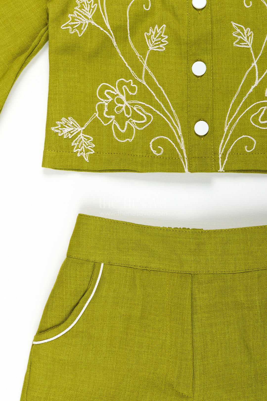 The Nesavu Girls Co-Ord Sets Girls Cotton Embroidery Plazo Set for Ethnic Day and Festivals Nesavu Nesavu girls cotton embroidered plazo set ethnic day festive dressing