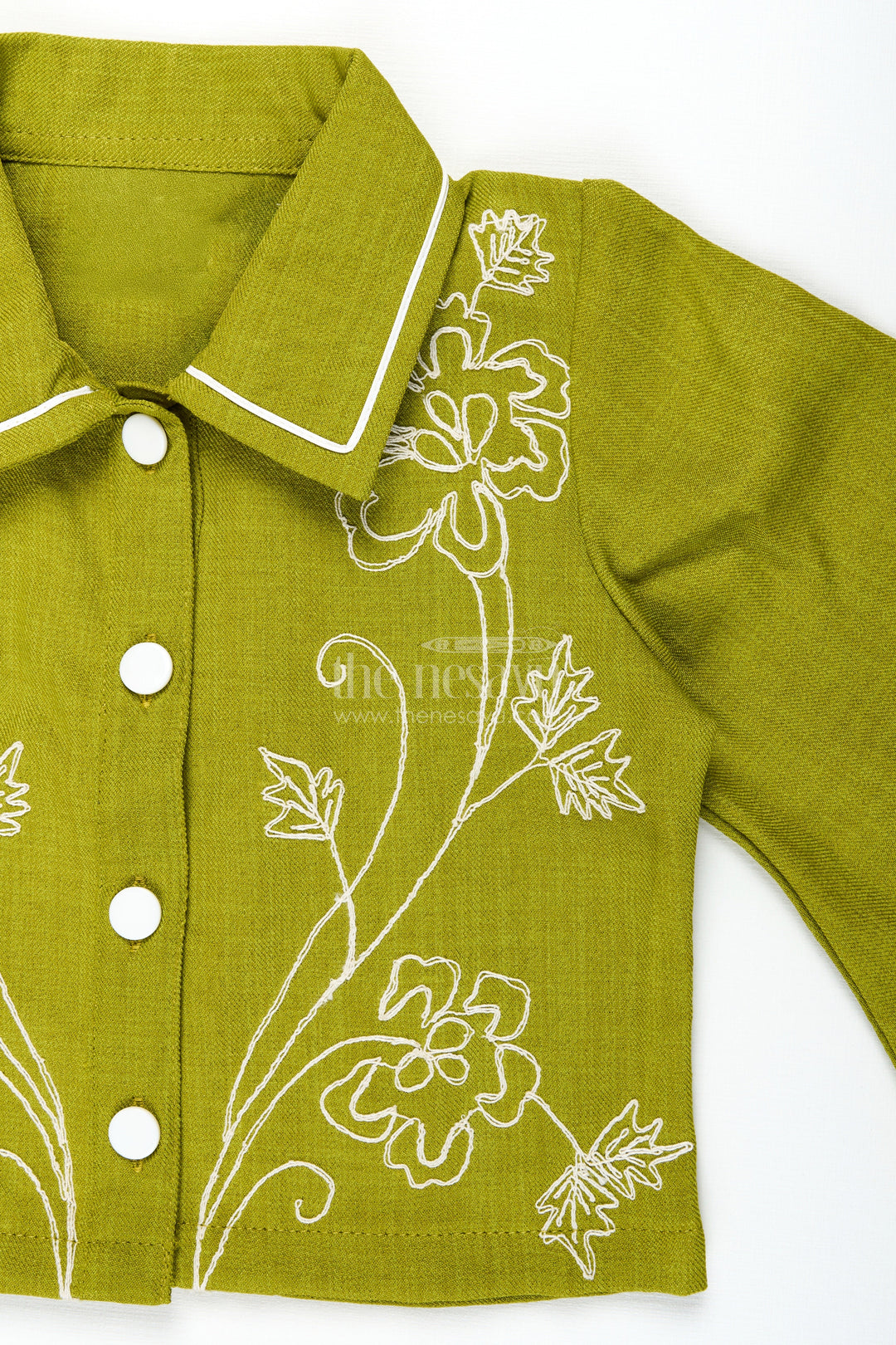 The Nesavu Girls Co-Ord Sets Girls Cotton Embroidery Plazo Set for Ethnic Day and Festivals Nesavu Nesavu girls cotton embroidered plazo set ethnic day festive dressing