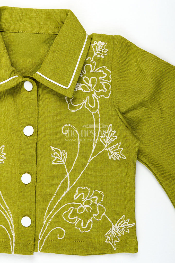 The Nesavu Girls Co-Ord Sets Girls Cotton Embroidery Plazo Set for Ethnic Day and Festivals Nesavu Nesavu girls cotton embroidered plazo set ethnic day festive dressing