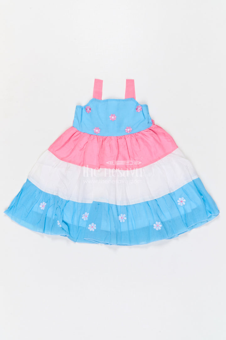 The Nesavu Girls Cotton Frock Girls Cotton Frock for Birthday Celebrations and Family Photos Nesavu 20 (3Y) / Multicolor / Cotton GFC2126B-20 Nesavu girls cotton frock for birthday celebrations twirl dresses for parties and festive occasions