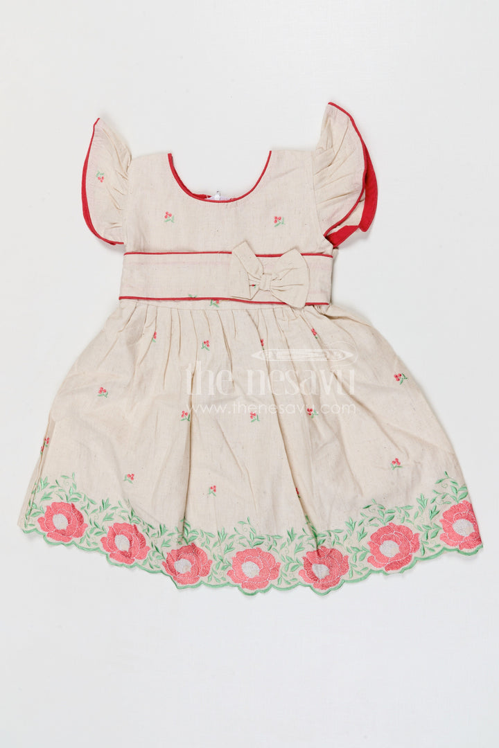 The Nesavu Girls Cotton Frock Girls Cotton Frock for Birthday Celebrations and Festive Gatherings Nesavu 20 (3Y) / Multicolor / Cotton GFC2135B-20 Nesavu girls cotton embroidered frock for birthday celebrations festive gatherings and family events