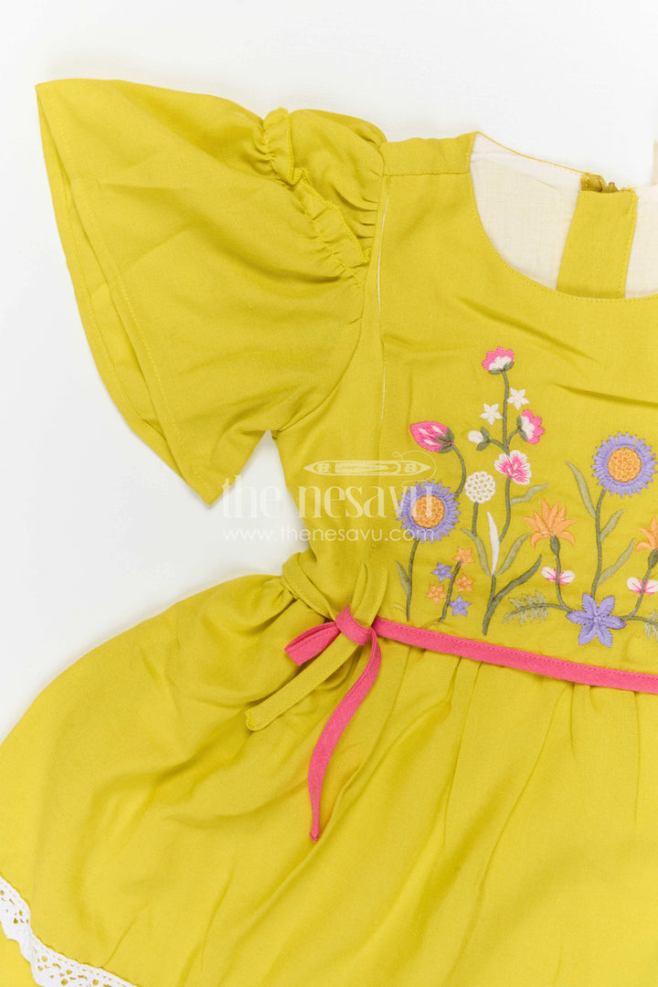 The Nesavu Girls Cotton Frock Girls Cotton Frock for Birthday Outings and Festive Summer Days Nesavu Nesavu Girls Cotton Embroidered Frock For Birthday Celebrations And Festive Summer Outings