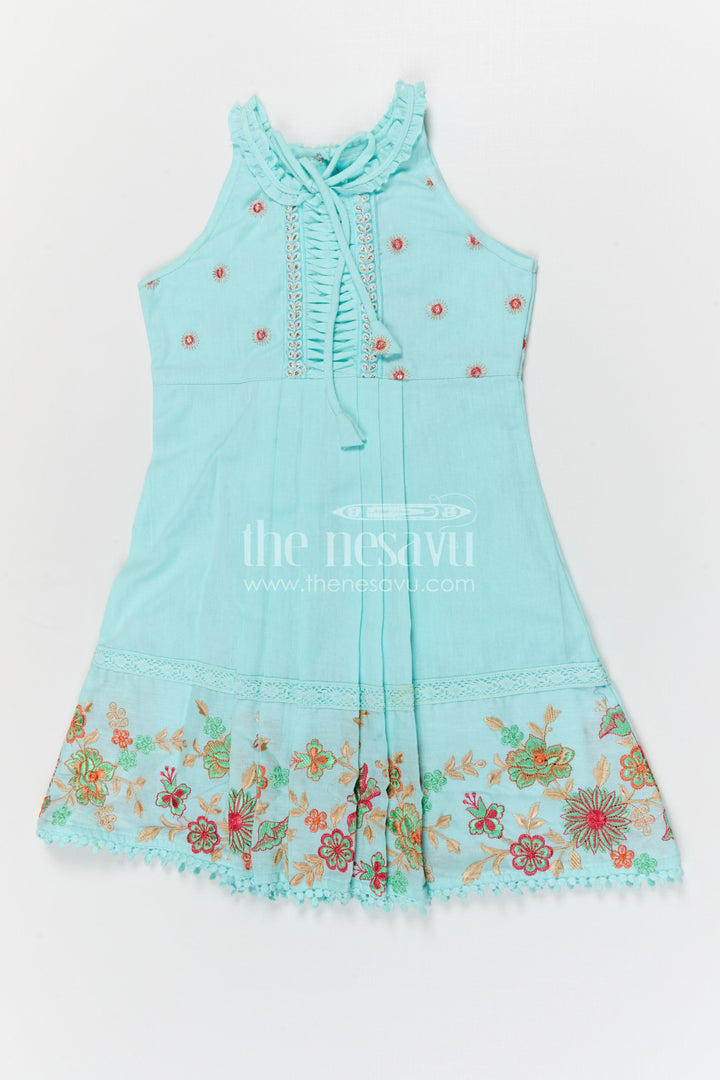 The Nesavu Girls Cotton Frock Girls Cotton Frock for Birthday Outings and Playful Twirl Moments Nesavu Nesavu Girls Cotton Embroidered Frock For Birthday Celebrations And Playful Twirl Moments