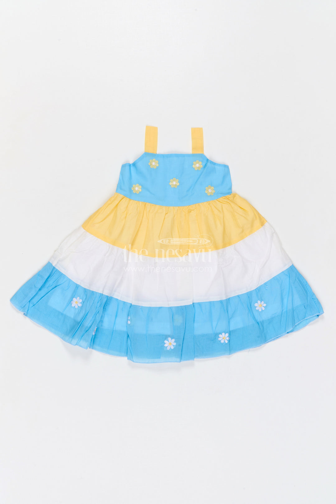 The Nesavu Girls Cotton Frock Girls Cotton Frock for Birthday Parties and Festive Celebrations Nesavu 20 (3Y) / Multicolor / Cotton GFC2126A-20 Nesavu girls cotton frock for birthday parties festive celebrations and special occasion twirl dresses