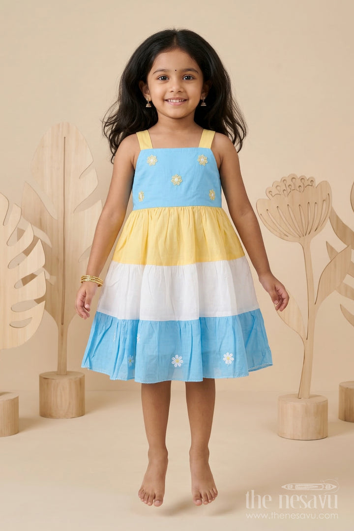 The Nesavu Girls Cotton Frock Girls Cotton Frock for Birthday Parties and Festive Celebrations Nesavu 20 (3Y) / Multicolor / Cotton GFC2126A-20 Nesavu girls cotton frock for birthday parties festive celebrations and special occasion twirl dresses