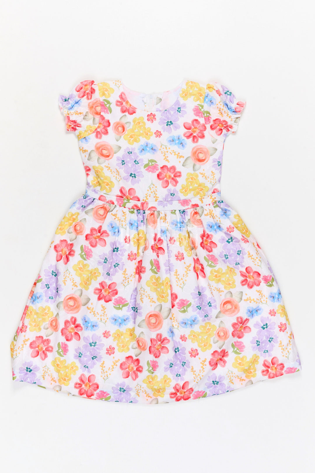 The Nesavu Girls Cotton Frock Girls Cotton Frock for Birthday Parties and Festive Outings Nesavu 32 (9Y) / Multicolor / Cotton GFC2129A-32 Nesavu girls cotton floral party frock for birthdays festive outings and family celebrations