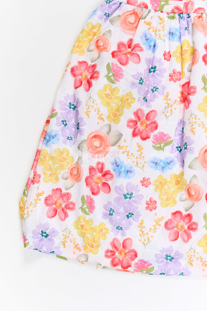 The Nesavu Girls Cotton Frock Girls Cotton Frock for Birthday Parties and Festive Outings Nesavu Nesavu girls cotton floral party frock for birthdays festive outings and family celebrations