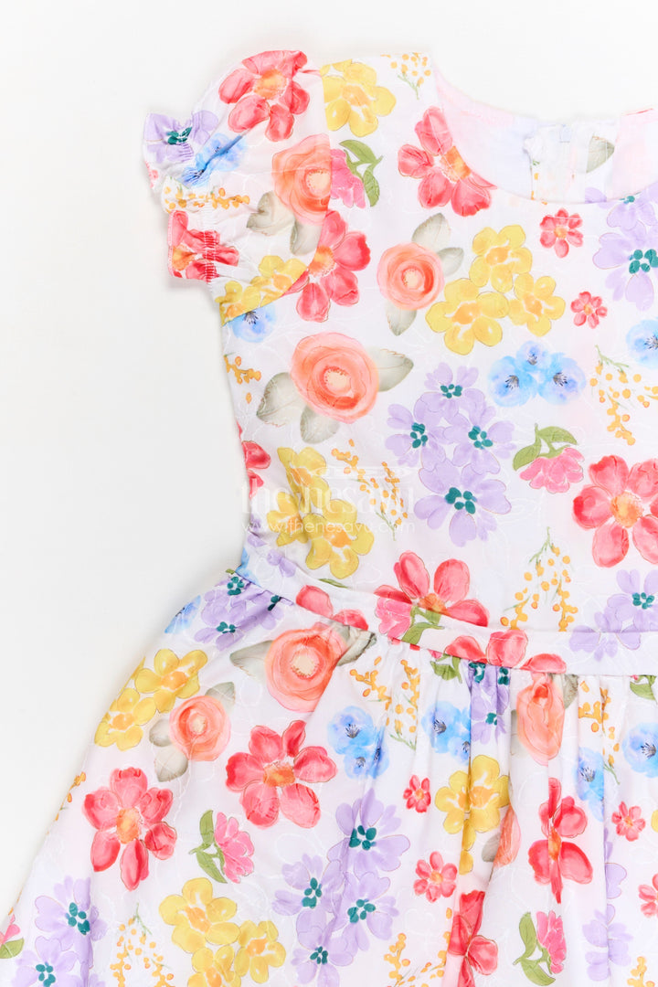 The Nesavu Girls Cotton Frock Girls Cotton Frock for Birthday Parties and Festive Outings Nesavu Nesavu girls cotton floral party frock for birthdays festive outings and family celebrations