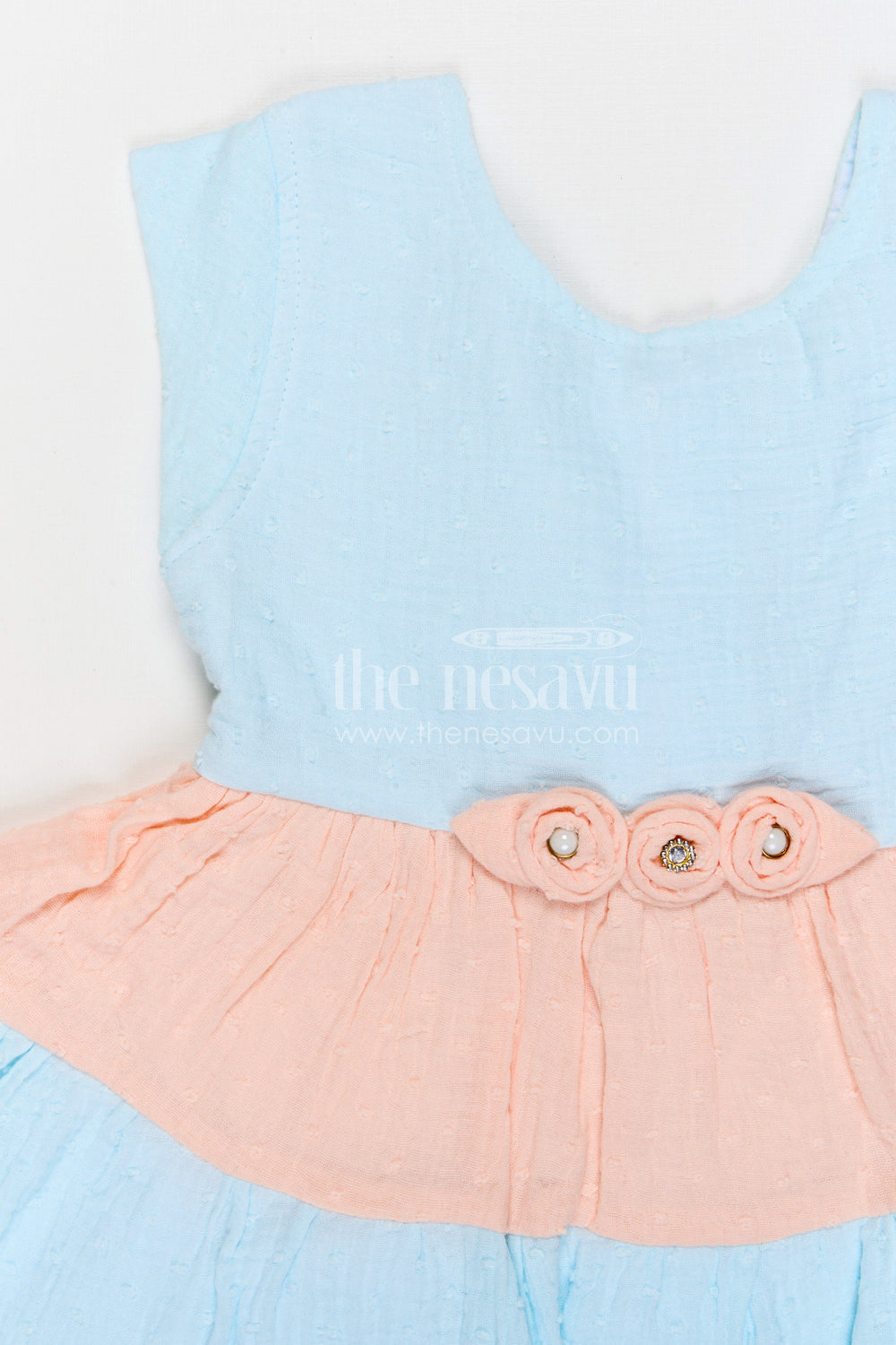 The Nesavu Girls Cotton Frock Girls Cotton Frock for Birthday Party and Family Outings Nesavu Nesavu girls muslin cotton frock for birthday parties family outings and festive celebrations with layered flare