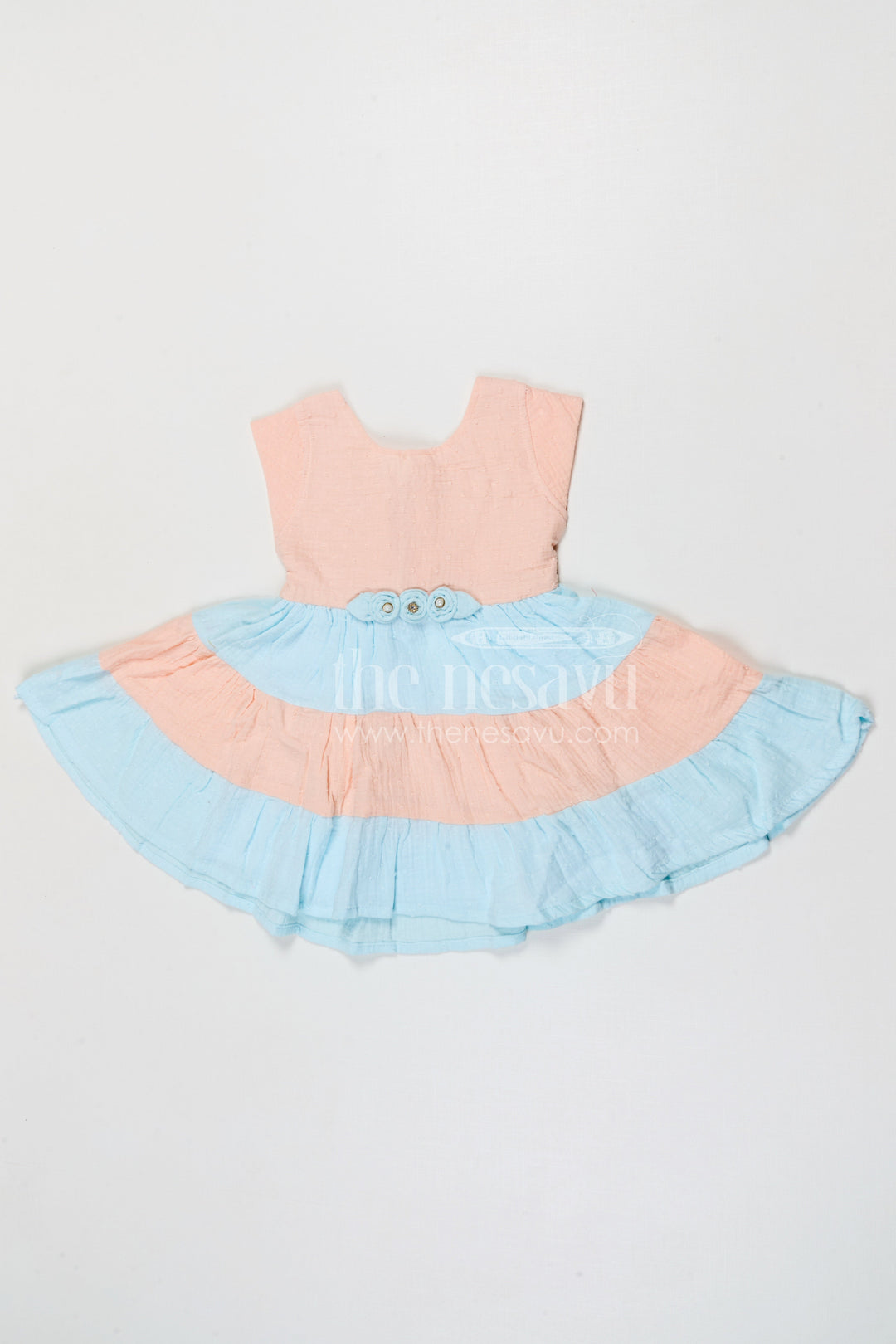 The Nesavu Girls Cotton Frock Girls Cotton Frock for Birthday Party and Festive Occasions Nesavu 20 (3Y) / Multicolor / Muslin Cotton GFC2134A-20 Nesavu girls muslin cotton frock for birthday parties festive occasions and family celebrations