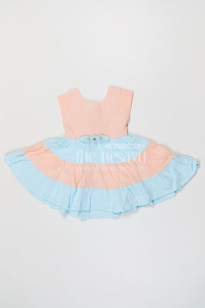 The Nesavu Girls Cotton Frock Girls Cotton Frock for Birthday Party and Festive Occasions Nesavu 20 (3Y) / Multicolor / Muslin Cotton GFC2134A-20 Nesavu girls muslin cotton frock for birthday parties festive occasions and family celebrations