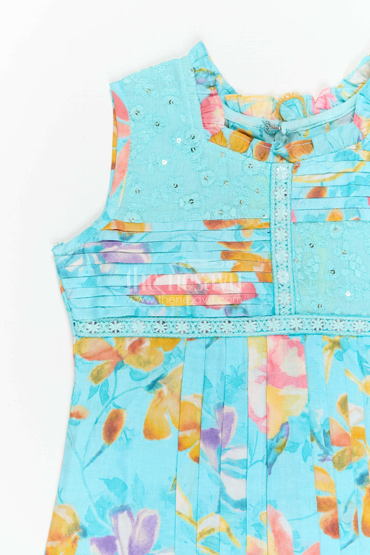 The Nesavu Girls Cotton Frock Girls Cotton Frock for Daily Wear and Park Visit Nesavu Nesavu Girls Cotton Frock With Digital Print For Daily Wear Sleeveless Casual Outfit For Kids