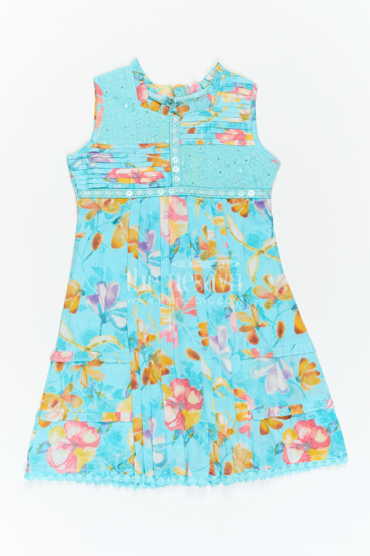 The Nesavu Girls Cotton Frock Girls Cotton Frock for Daily Wear and Park Visit Nesavu Nesavu Girls Cotton Frock With Digital Print For Daily Wear Sleeveless Casual Outfit For Kids