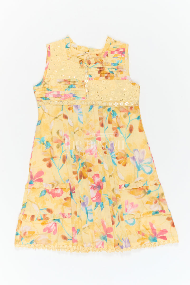 The Nesavu Girls Cotton Frock Girls Cotton Frock for Daily Wear and Travel Nesavu Nesavu Girls Cotton Frock With Digital Print For Daily Wear Sleeveless Casual Outfit For Kids