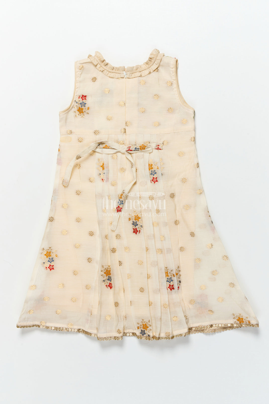 The Nesavu Girls Cotton Frock Girls Cotton Frock for Festive Days and Family Outings Nesavu Nesavu embroidered cotton frock girls  ideal festive occasions casual ethnic wear