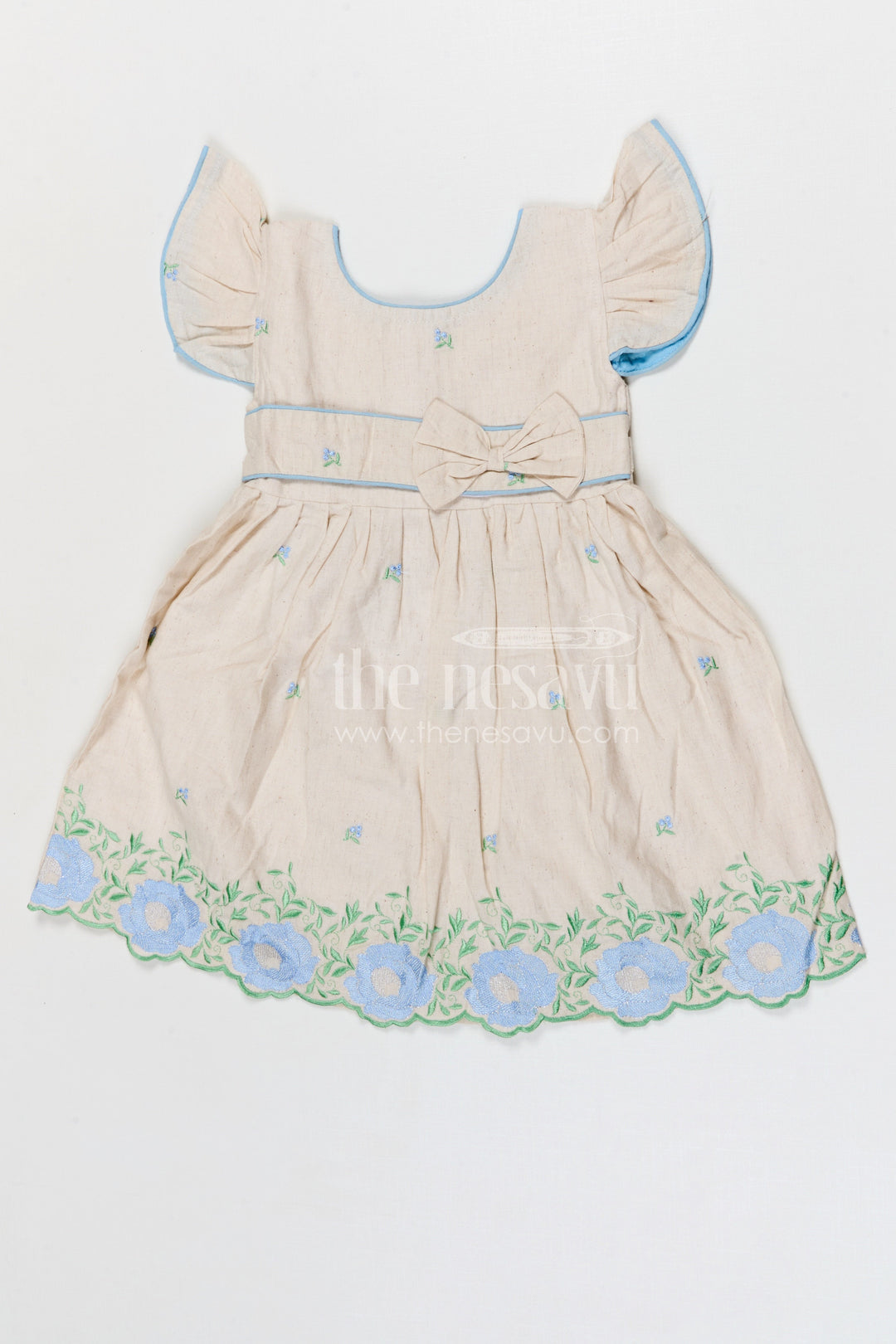 The Nesavu Girls Cotton Frock Girls Cotton Frock for Festive Occasions and Family Celebrations Nesavu 20 (3Y) / Multicolor / Cotton GFC2135A-20 Nesavu girls cotton embroidered frock for festive occasions family celebrations and birthday parties