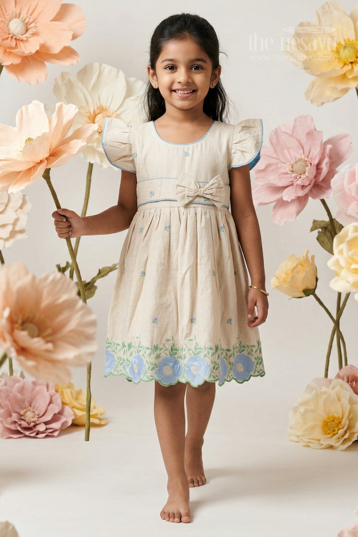 The Nesavu Girls Cotton Frock Girls Cotton Frock for Festive Occasions and Family Celebrations Nesavu 20 (3Y) / Multicolor / Cotton GFC2135A-20 Nesavu girls cotton embroidered frock for festive occasions family celebrations and birthday parties