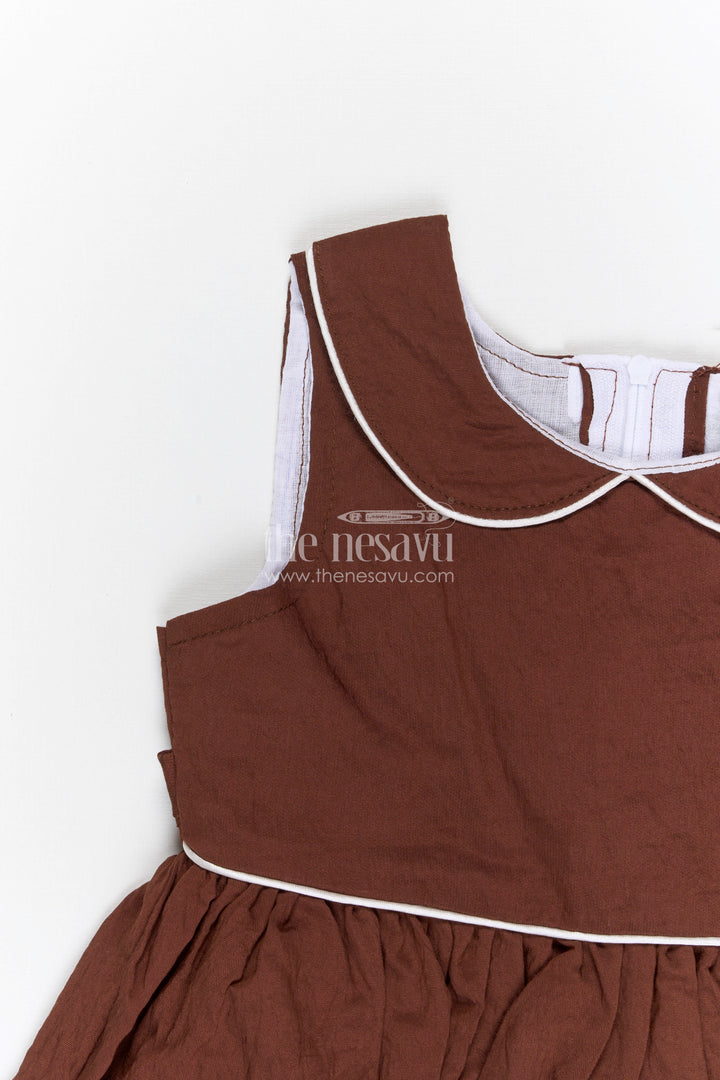 The Nesavu Girls Cotton Frock Girls Cotton Frock for Festive Occasions and Family Functions Nesavu Nesavu girls cotton frock with thread embroidery for festive occasions family celebrations and gatherings