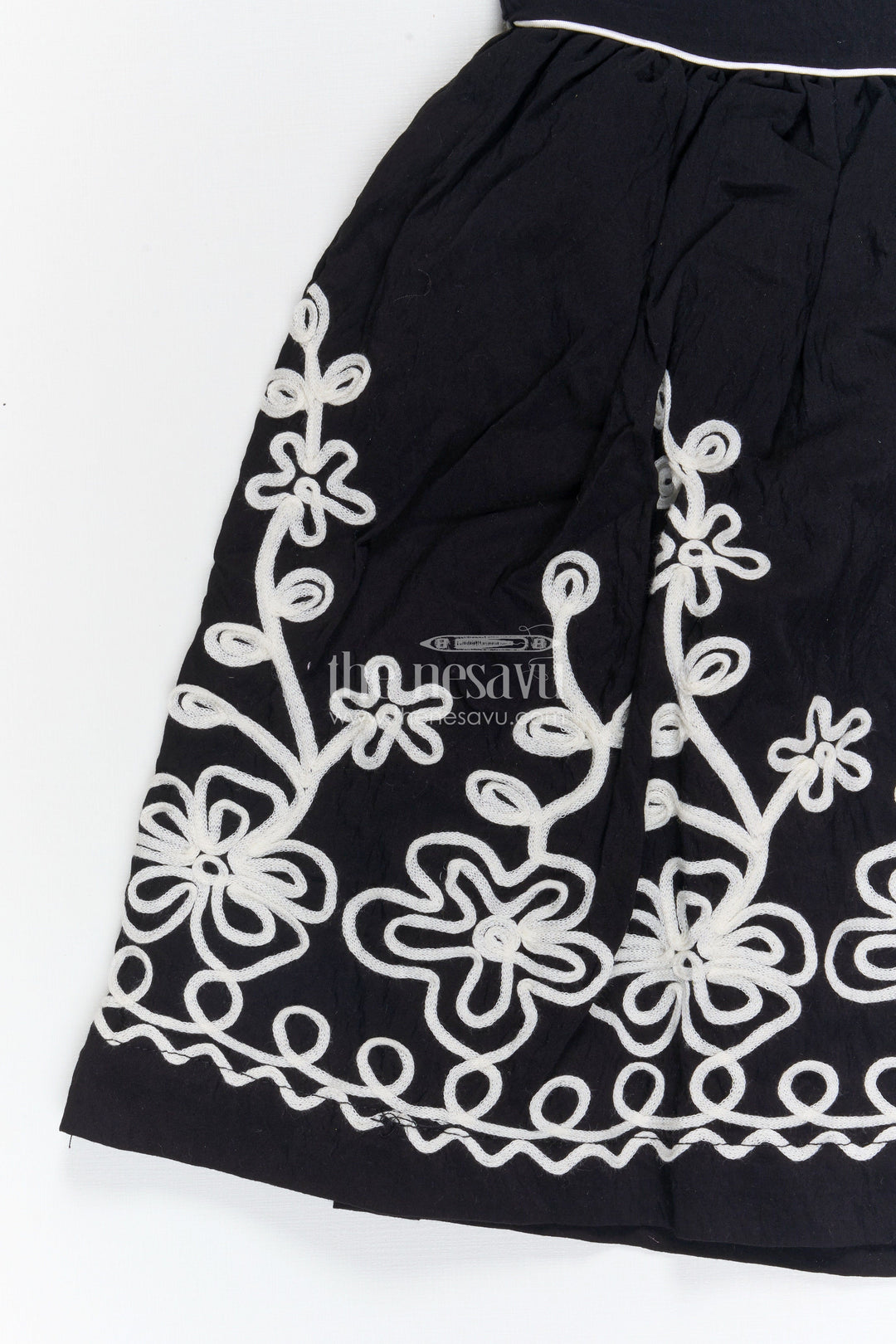 The Nesavu Girls Cotton Frock Girls Cotton Frock for Festive Occasions and Family Gatherings Nesavu Nesavu girls cotton frock with thread embroidery for festive occasions family events and celebrations