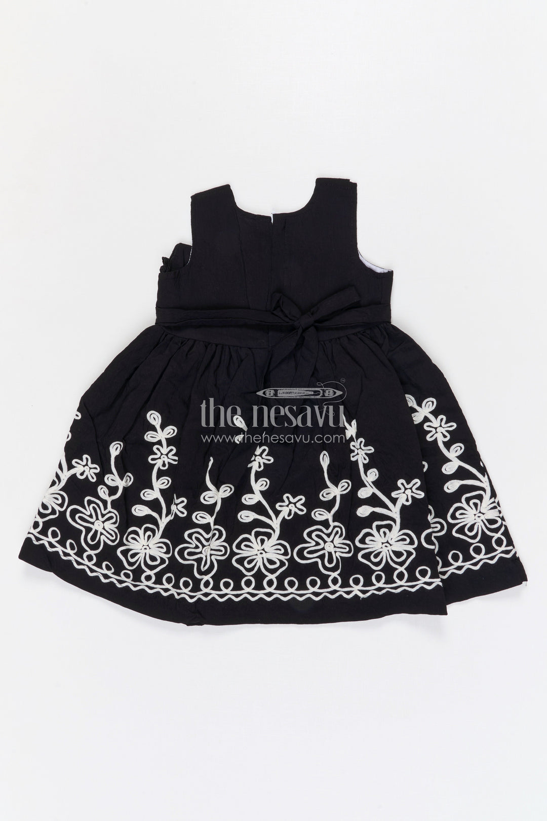 The Nesavu Girls Cotton Frock Girls Cotton Frock for Festive Occasions and Family Gatherings Nesavu Nesavu girls cotton frock with thread embroidery for festive occasions family events and celebrations