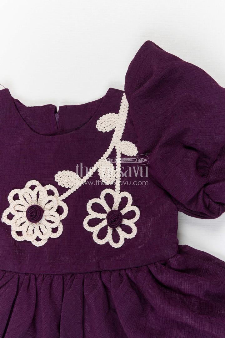 The Nesavu Girls Cotton Frock Girls Cotton Frock for Festive Outings and Family Functions Nesavu Nesavu girls cotton frock for festive outings and family celebrations with floral thread embroidery