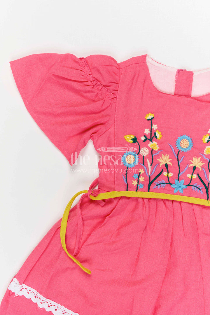 The Nesavu Girls Cotton Frock Girls Cotton Frock for Festive Outings and Playful Celebration Moments Nesavu Nesavu Girls Cotton Embroidered Frock For Festive Outings Birthday Parties And Celebrations