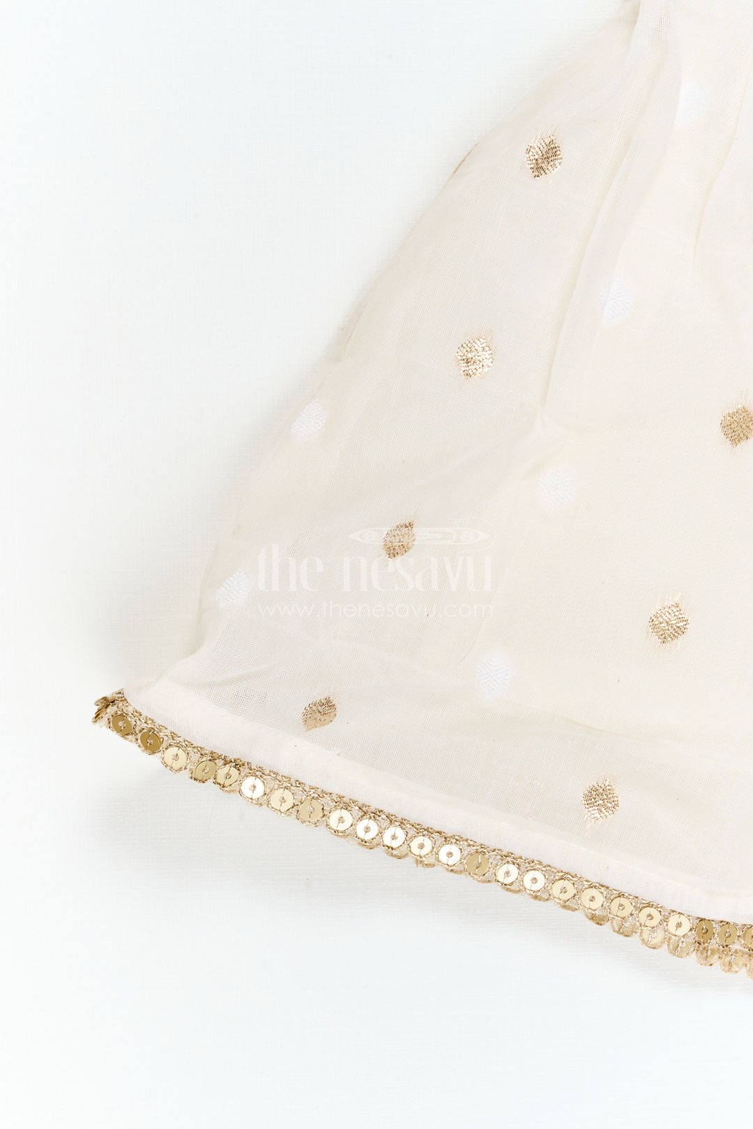The Nesavu Girls Cotton Frock Girls Cotton Frock for Festive Wear and Special Occasions Nesavu Nesavu Girls Cotton Frock With Sequence Embroidery For Festive Wear And Special Occasions