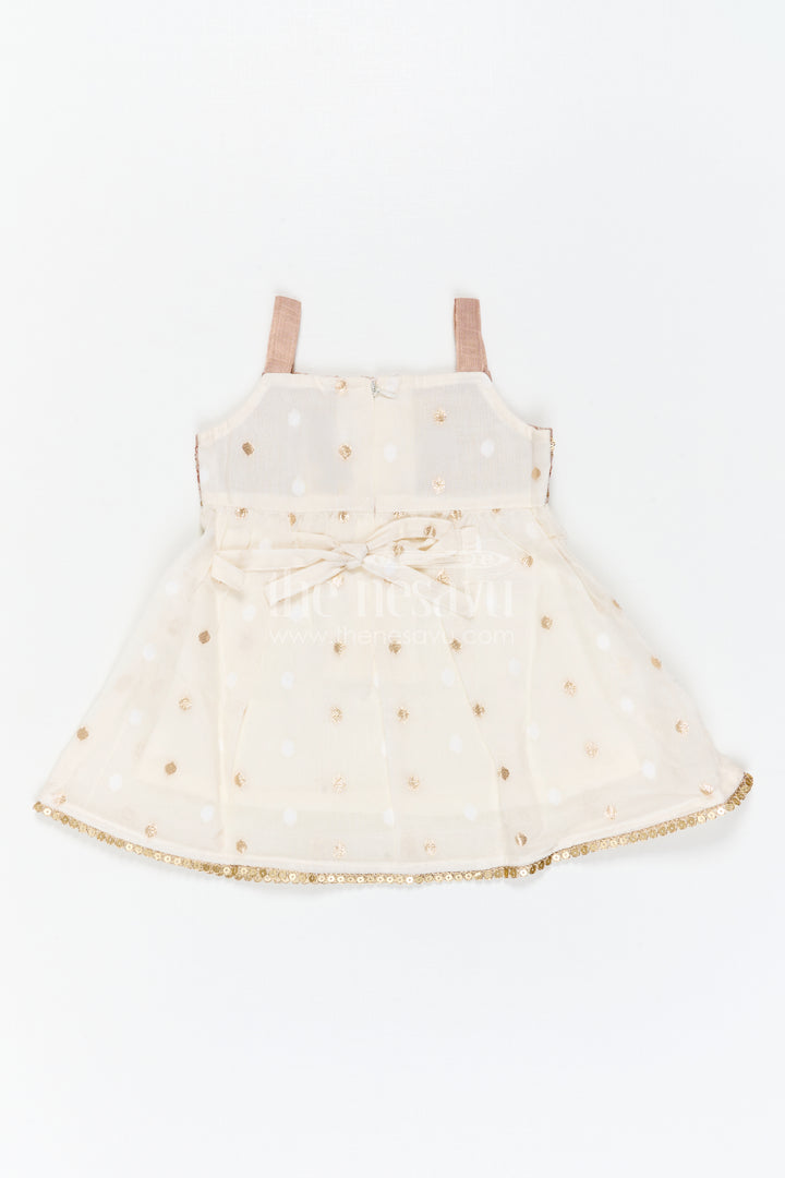 The Nesavu Girls Cotton Frock Girls Cotton Frock for Festive Wear and Special Occasions Nesavu Nesavu Girls Cotton Frock With Sequence Embroidery For Festive Wear And Special Occasions