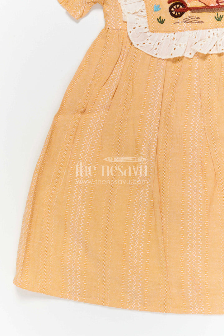 The Nesavu Girls Cotton Frock Girls Cotton Frock for Playful Outings and Casual Everyday Wear Nesavu Nesavu Girls Cotton Embroidered Frock For Playful Outings And Everyday Comfort