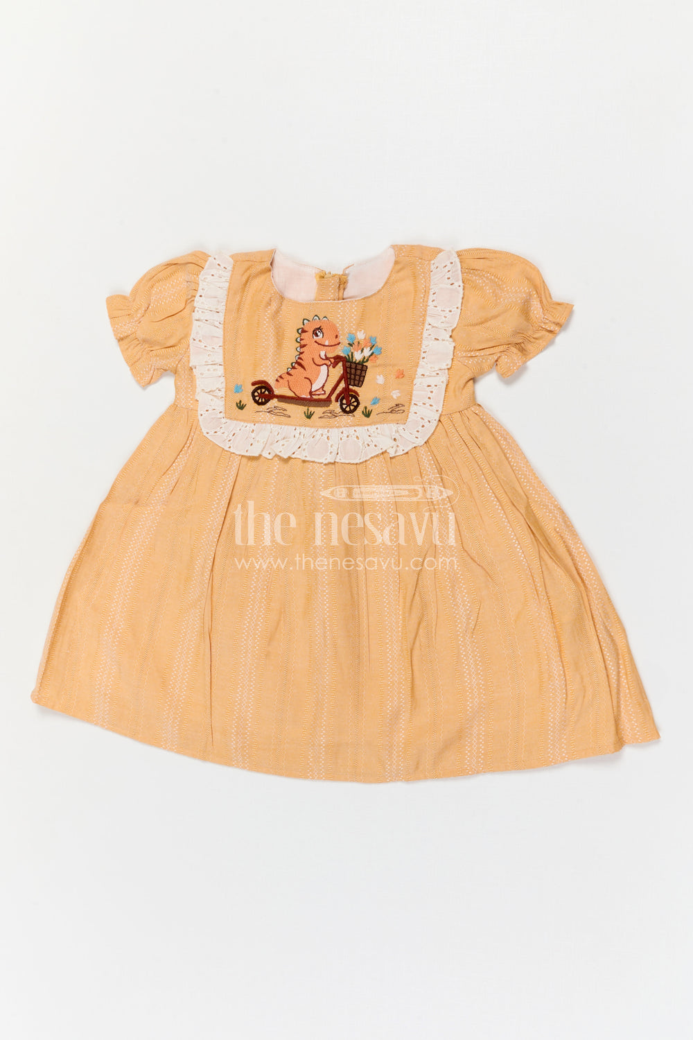 The Nesavu Girls Cotton Frock Girls Cotton Frock for Playful Outings and Casual Everyday Wear Nesavu Nesavu Girls Cotton Embroidered Frock For Playful Outings And Everyday Comfort