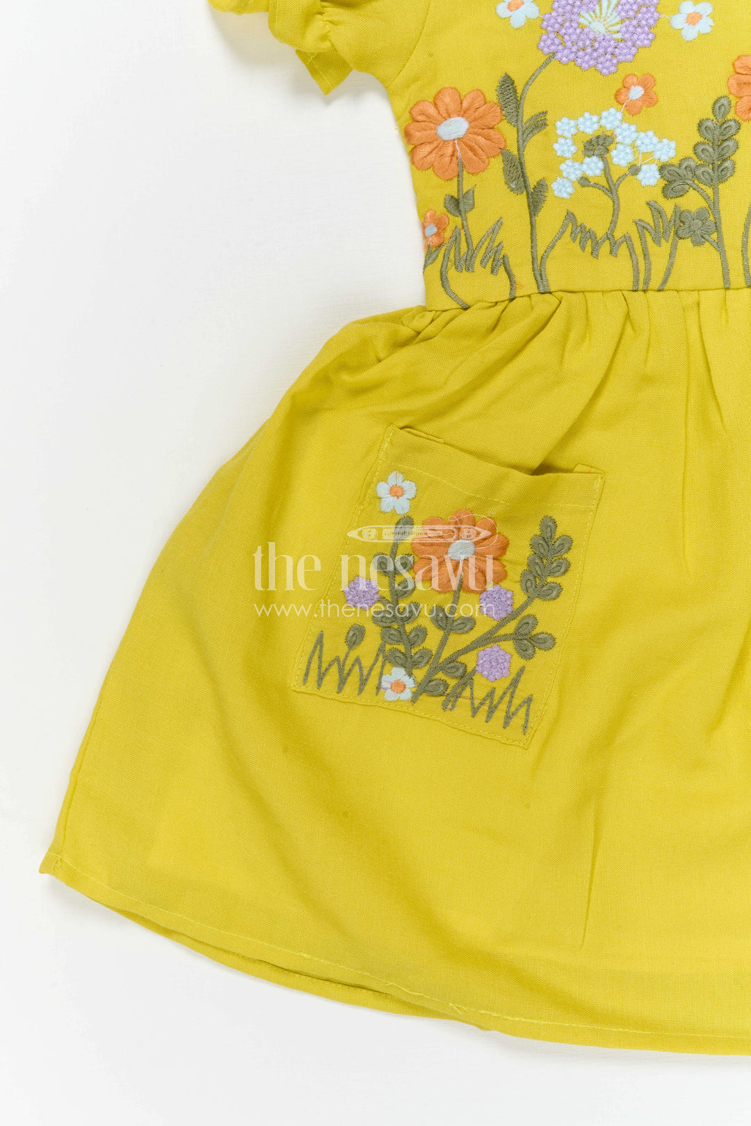 The Nesavu Girls Cotton Frock Girls Cotton Frock for Summer Outings and Playful Garden Parties Nesavu Nesavu Girls Cotton Embroidered Frock For Summer Outings Garden Parties And Playful Days