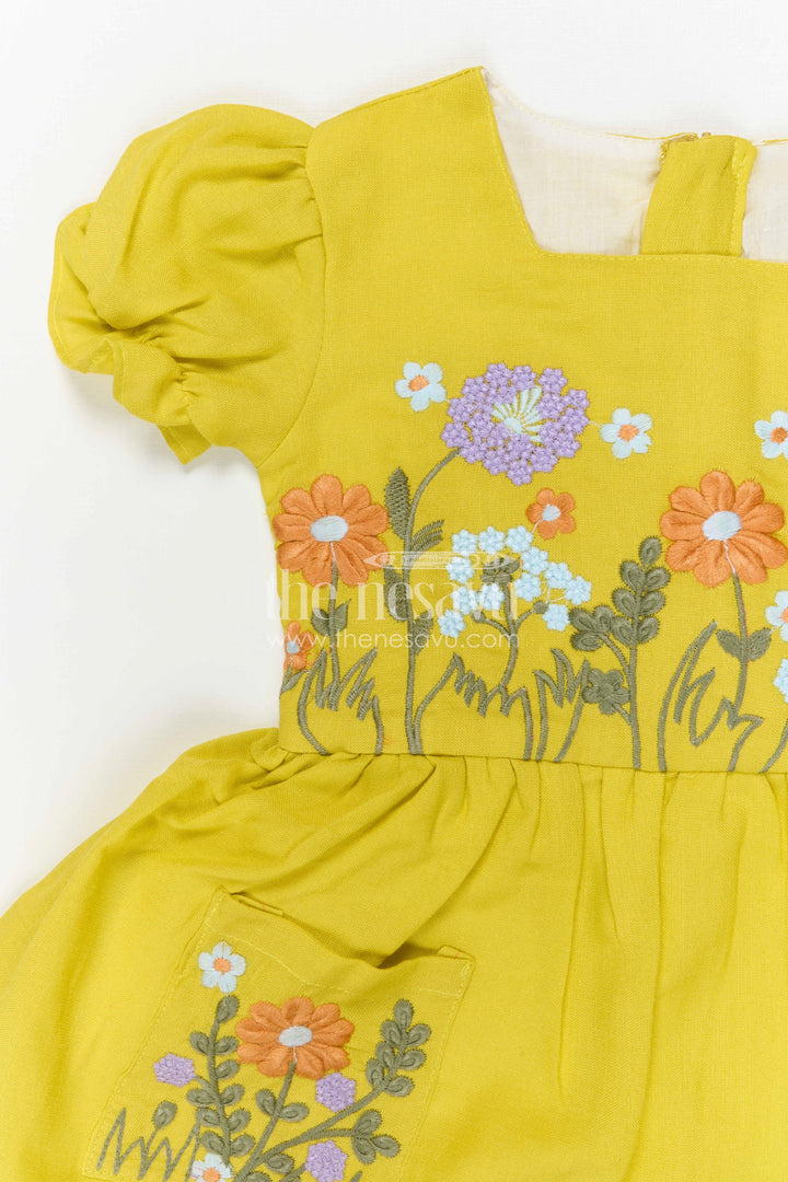 The Nesavu Girls Cotton Frock Girls Cotton Frock for Summer Outings and Playful Garden Parties Nesavu Nesavu Girls Cotton Embroidered Frock For Summer Outings Garden Parties And Playful Days