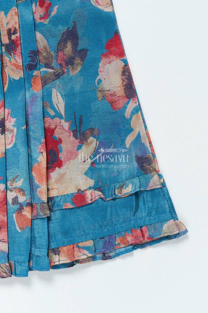 The Nesavu Girls Cotton Frock Girls Cotton Frock with Digital Print for Casual Outings and Playdates Nesavu Nesavu girls cotton digital print frock everyday wear summer outings