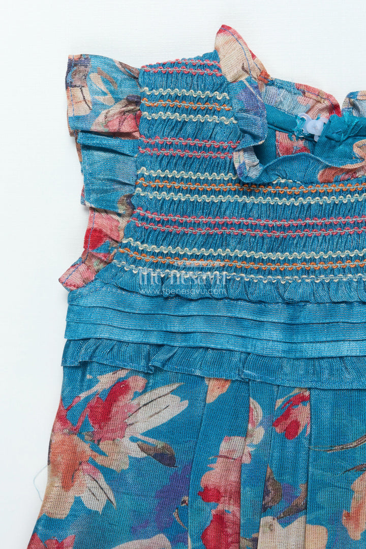 The Nesavu Girls Cotton Frock Girls Cotton Frock with Digital Print for Casual Outings and Playdates Nesavu Nesavu girls cotton digital print frock everyday wear summer outings