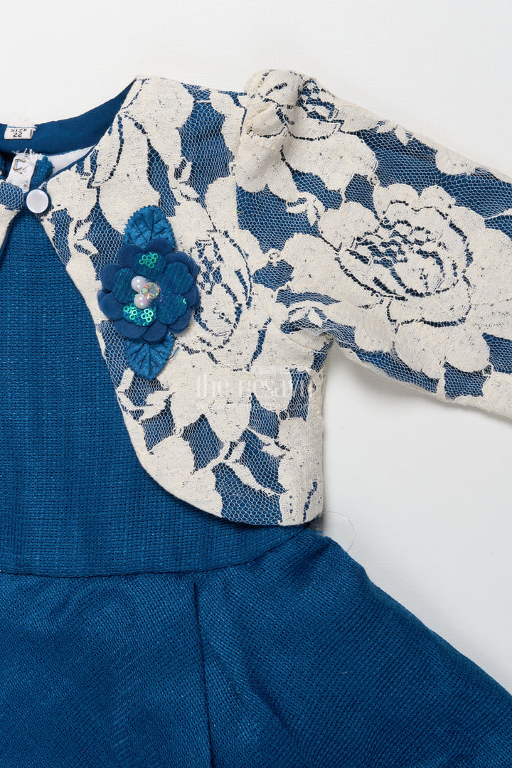 The Nesavu Girls Cotton Frock Girls Cotton Frock with Embroidered Jacket for Festive Outings and Events Nesavu Nesavu girls cotton frock floral embroidery jacket  perfect festive outings school ethnic day