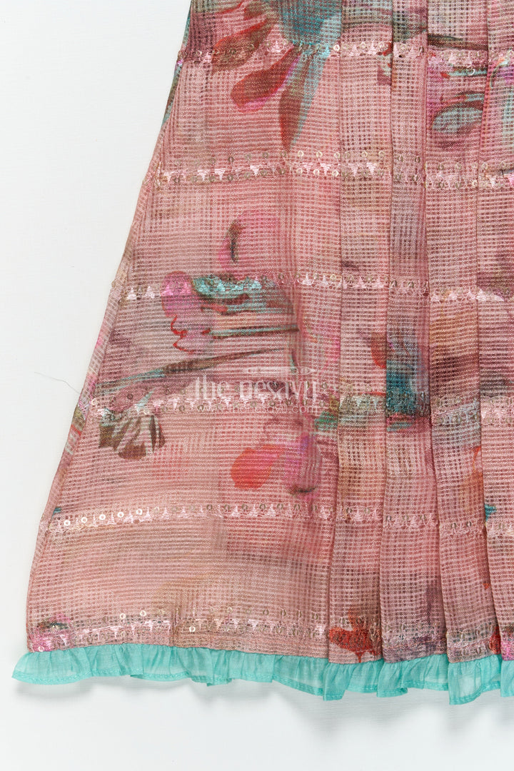 The Nesavu Girls Cotton Frock Girls Cotton Frock with Embroidery for Festivals and School Functions Nesavu Nesavu girls embroidered cotton frock sequin work  perfect school events festive days