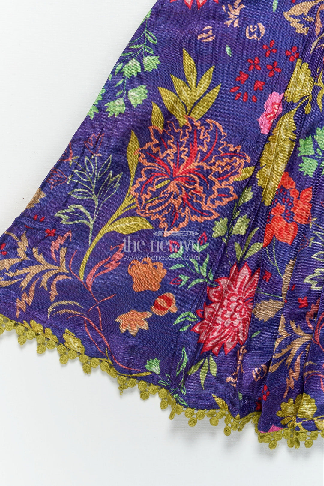 The Nesavu Girls Cotton Frock Girls Cotton Frock with Embroidery for Festive School Functions Nesavu Nesavu girls cotton frock embroidery digital print  ideal school functions festive wear