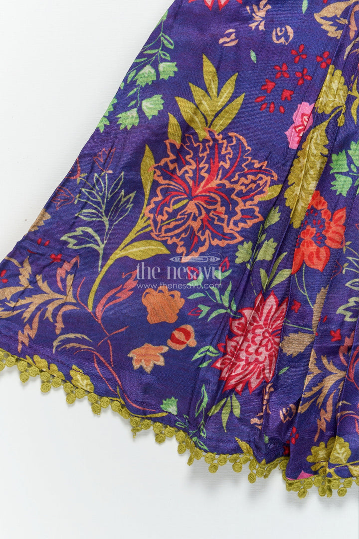 The Nesavu Girls Cotton Frock Girls Cotton Frock with Embroidery for Festive School Functions Nesavu Nesavu girls cotton frock embroidery digital print  ideal school functions festive wear