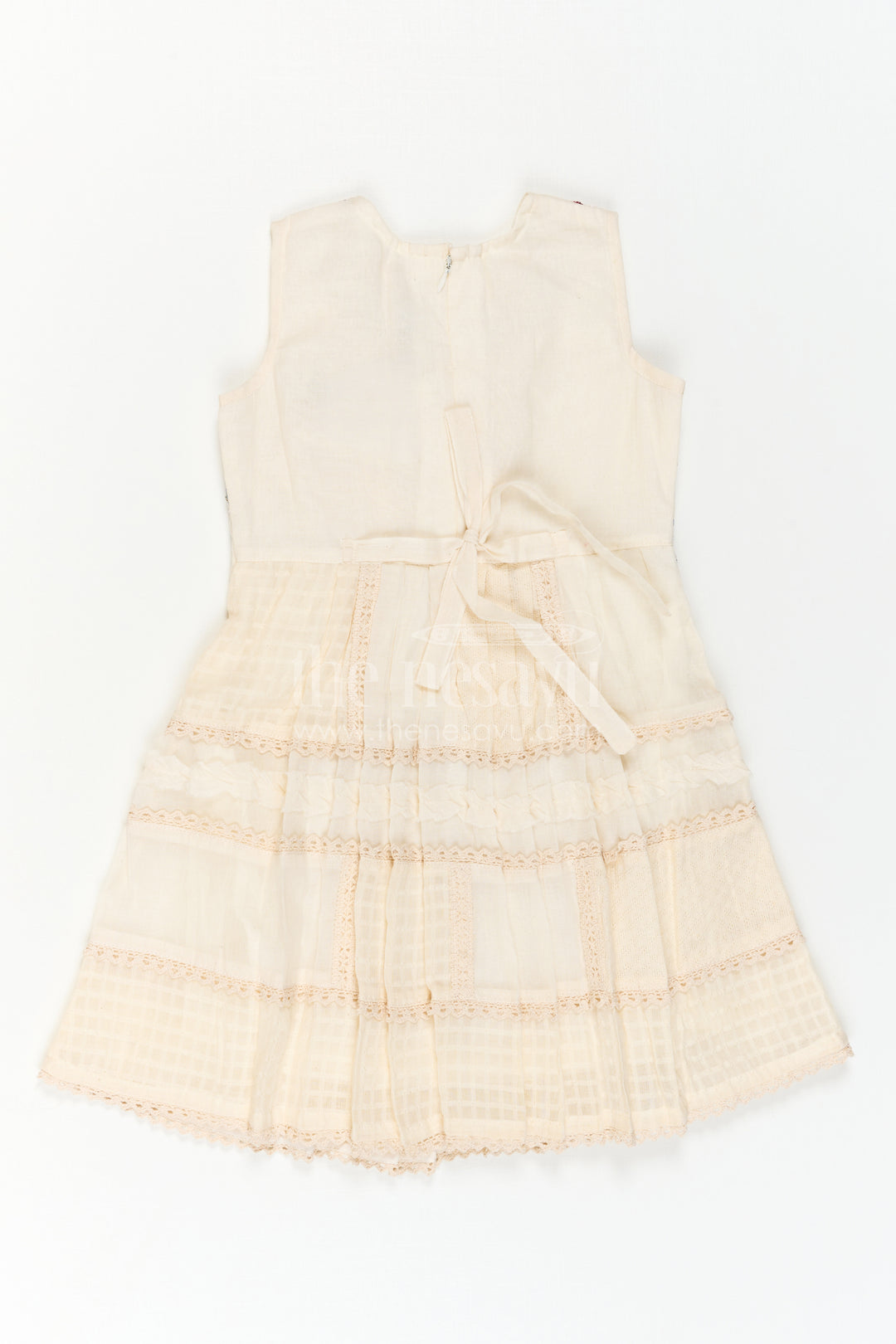 The Nesavu Girls Cotton Frock Girls Cotton Frock with Jacket for Festive Wear and Outings Nesavu Nesavu Girls Cotton Frock With Embroidered Jacket For Festive Wear And Casual Outings