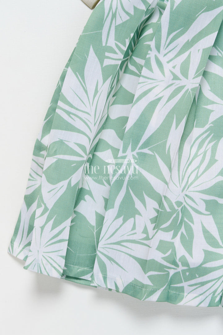 The Nesavu Girls Cotton Frock Girls Cotton Frock with Printed Jacket for Everyday Comfort Nesavu Nesavu girls cotton dress digital print smart jacket playdates casual outings