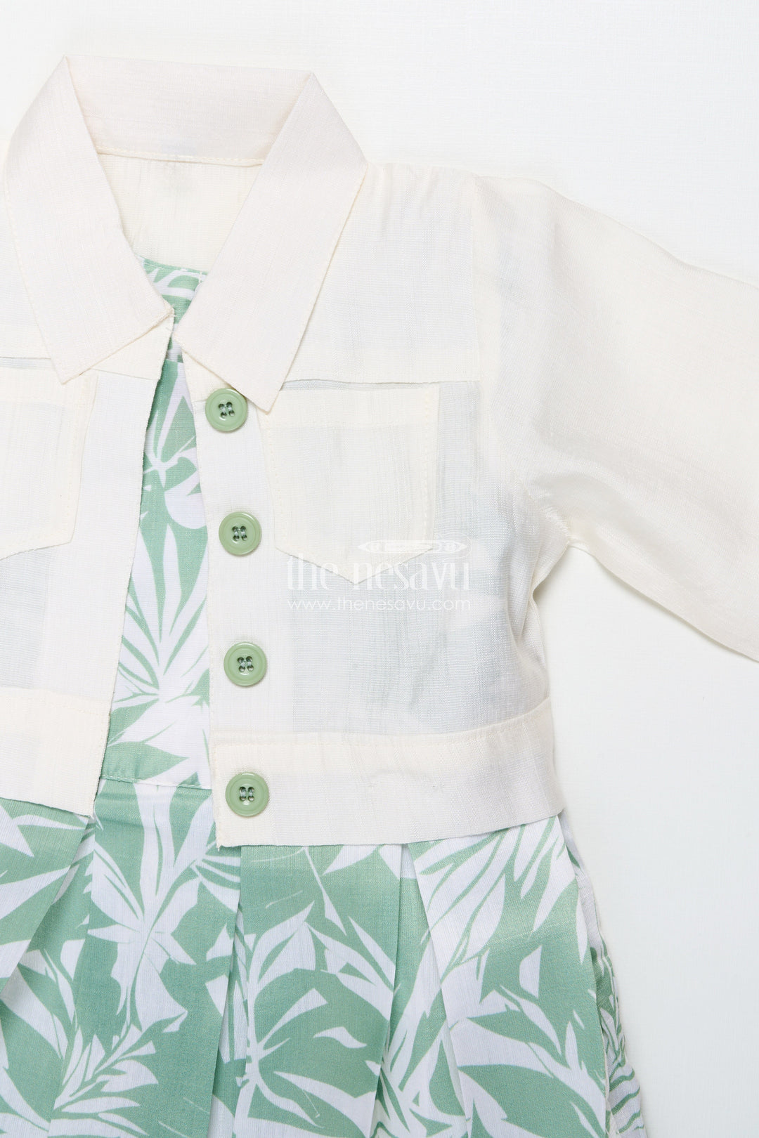 The Nesavu Girls Cotton Frock Girls Cotton Frock with Printed Jacket for Everyday Comfort Nesavu Nesavu girls cotton dress digital print smart jacket playdates casual outings