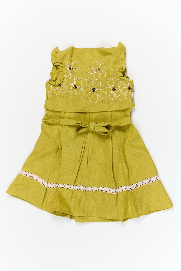 The Nesavu Girls Cotton Frock Girls Cotton Frock with Shrug for Festive Functions and School Celebrations Nesavu Nesavu girls cotton blend frock with embroidered shrug for festive wear and school ethnic events