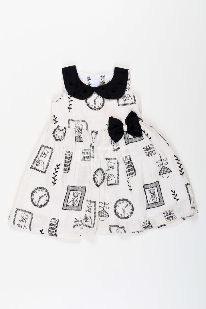 The Nesavu Girls Cotton Frock Girls Cotton Frock with Thread Embroidery and Collar for Everyday Use Nesavu Nesavu girls cotton frock collar thread embroidery everyday casual style